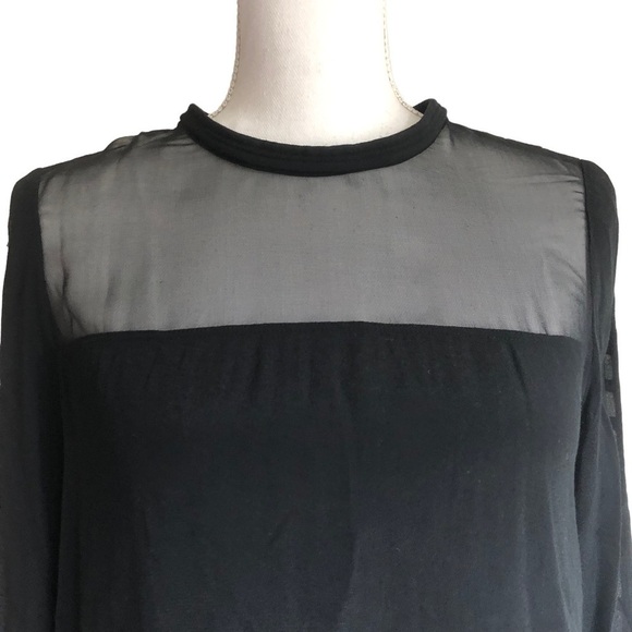 IRO Ashty Mesh Open Ladder Arm Blouse Black Small - Picture 3 of 14